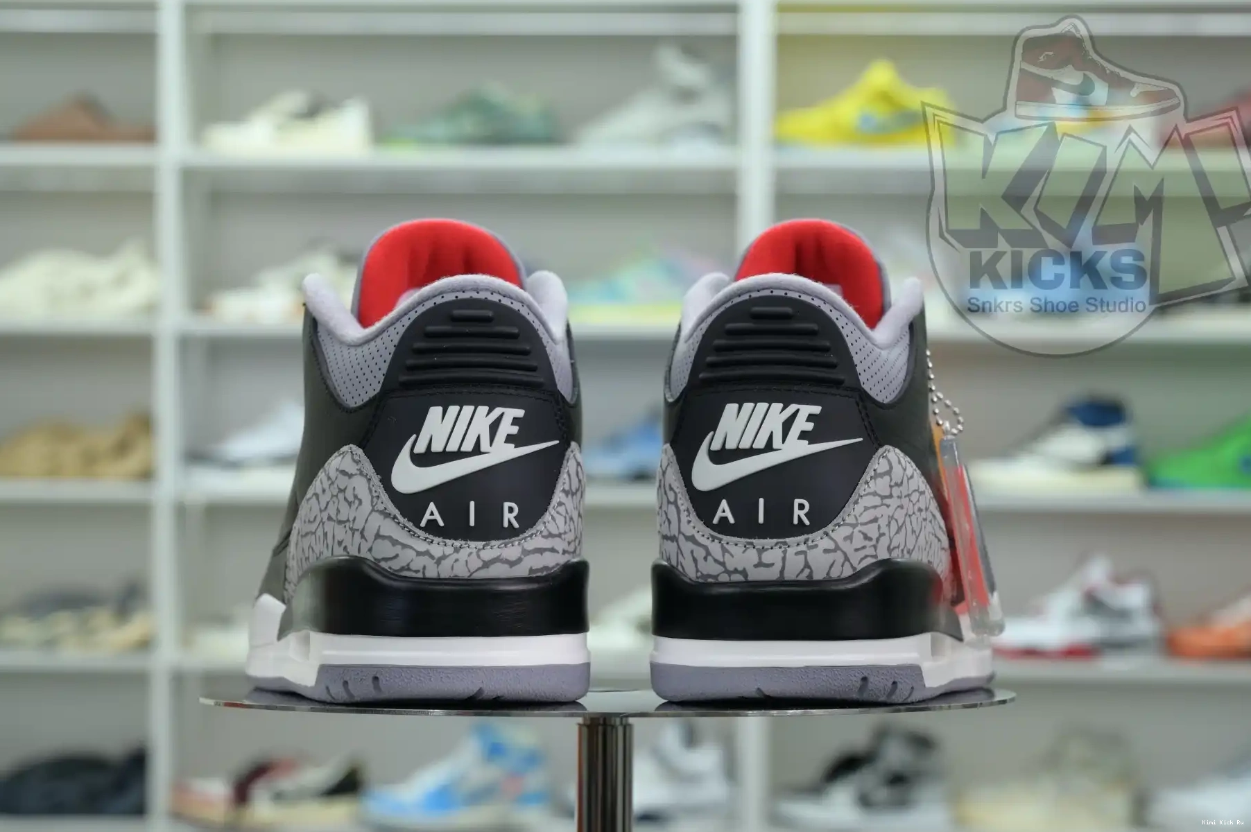 Kimikick Jordan Air Reimagined” 3“Black Cement 0822